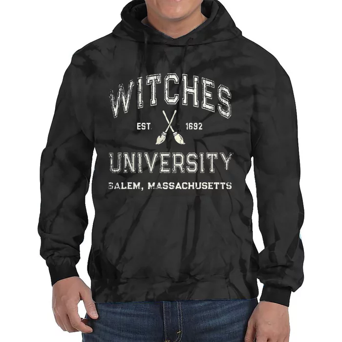 Funny Wiccan WITCHES UNIVERSITY Salem Massachusetts Witch Tie Dye Hoodie