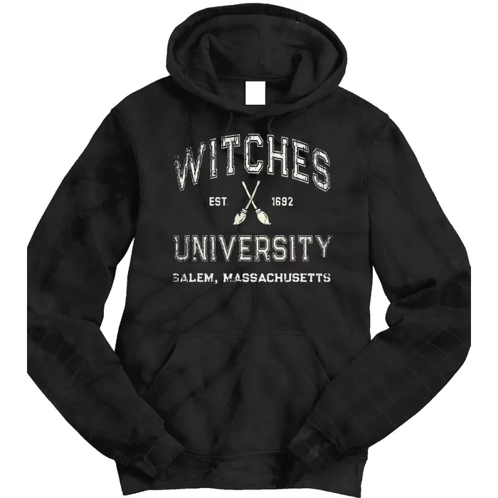 Funny Wiccan WITCHES UNIVERSITY Salem Massachusetts Witch Tie Dye Hoodie