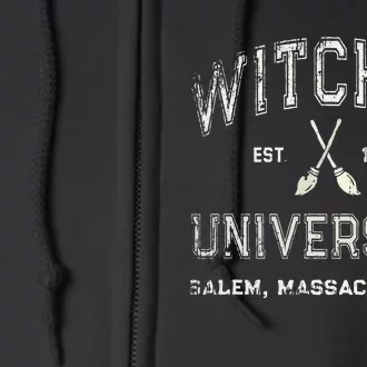 Funny Wiccan WITCHES UNIVERSITY Salem Massachusetts Witch Full Zip Hoodie