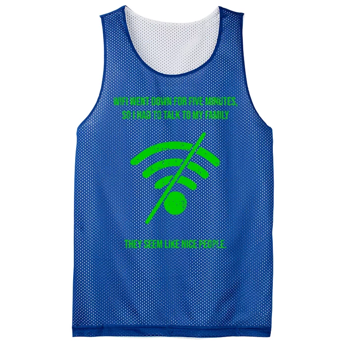 Funny Wifi Went Down Quote Computer Nerd Gift Funny Gift Mesh Reversible Basketball Jersey Tank