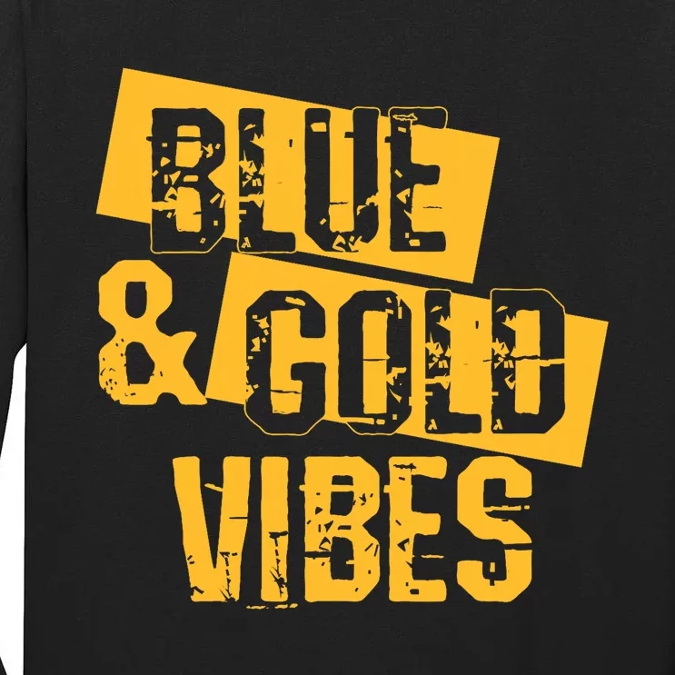 Football We Wear Blue And Gold School Spirit Tall Long Sleeve T-Shirt