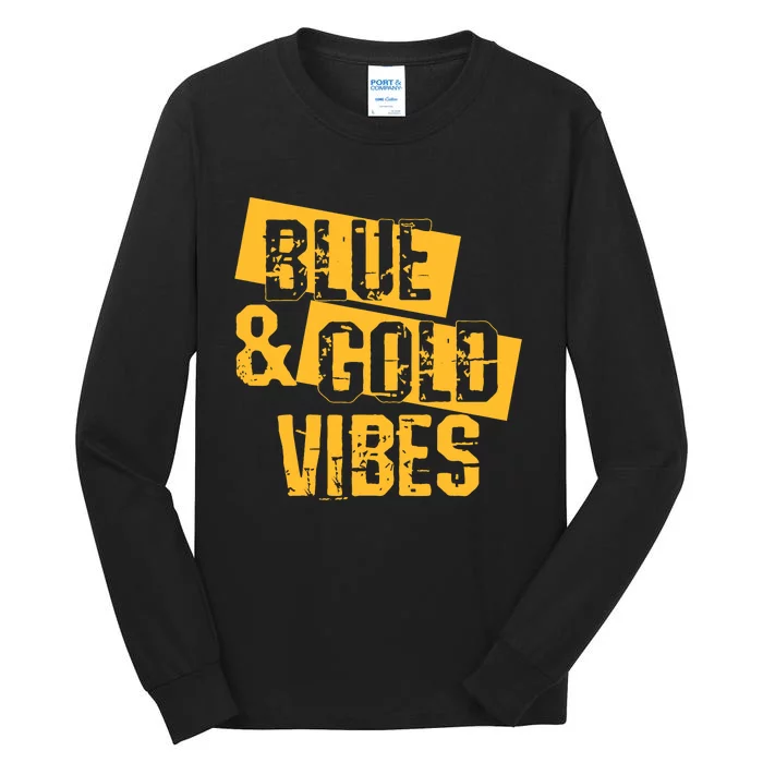 Football We Wear Blue And Gold School Spirit Tall Long Sleeve T-Shirt