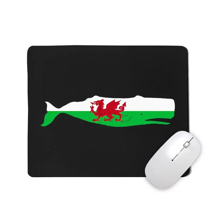 Funny Whale Wales Flag Pun For Welsh American Whales Lover Mousepad