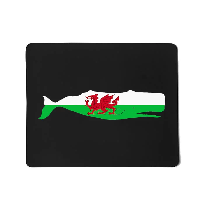 Funny Whale Wales Flag Pun For Welsh American Whales Lover Mousepad