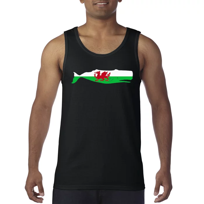 Funny Whale Wales Flag Pun For Welsh American Whales Lover Tank Top