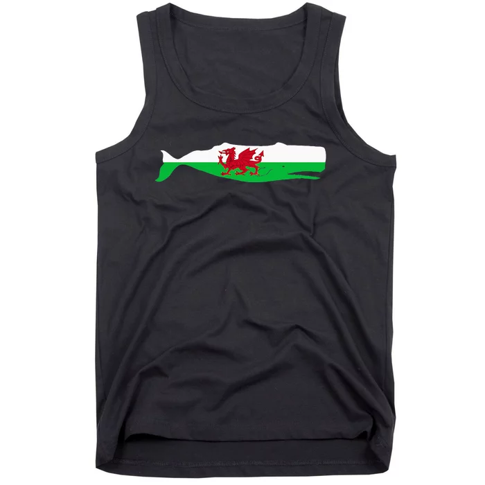 Funny Whale Wales Flag Pun For Welsh American Whales Lover Tank Top