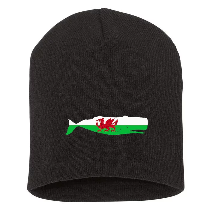 Funny Whale Wales Flag Pun For Welsh American Whales Lover Short Acrylic Beanie