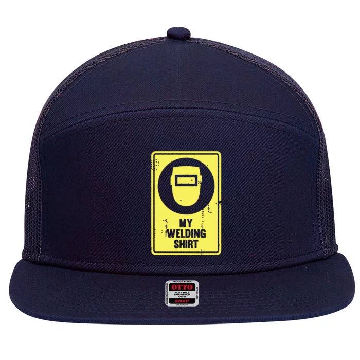 Funny Welder Who Loves Welding 7 Panel Mesh Trucker Snapback Hat