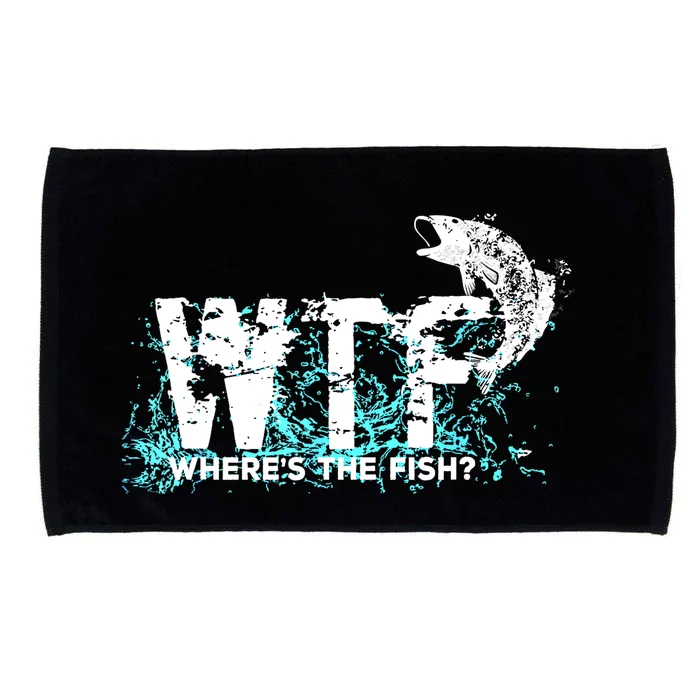 Funny Wtf Where Is The Fish Fishing Fishermen Gift Microfiber Hand Towel