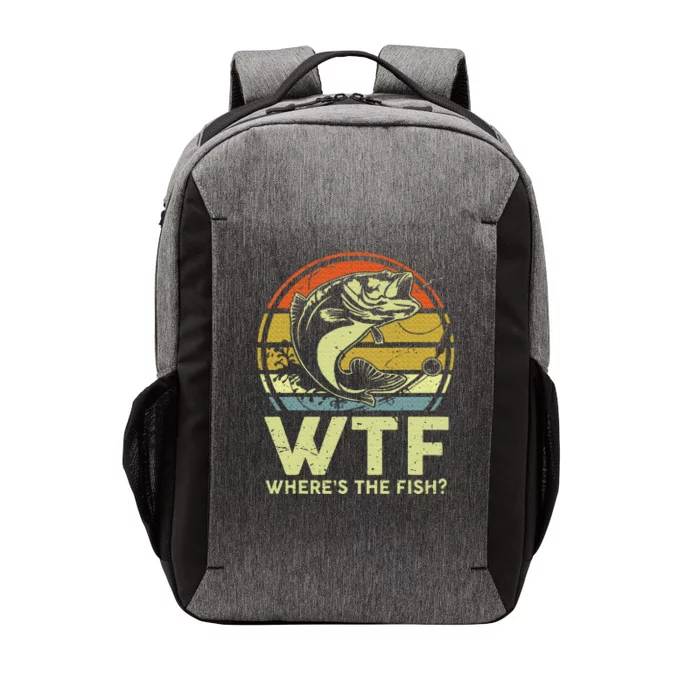 Fishingshirt Wtf Wheres The Fish Funny Bass Dad Vector Backpack