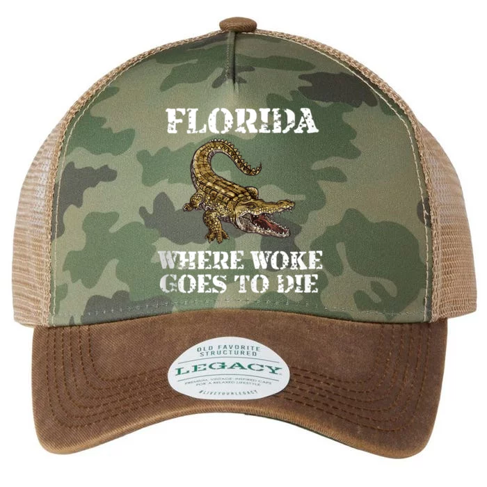 Florida Where Woke Goes To Die Alligator Legacy Tie Dye Trucker Hat