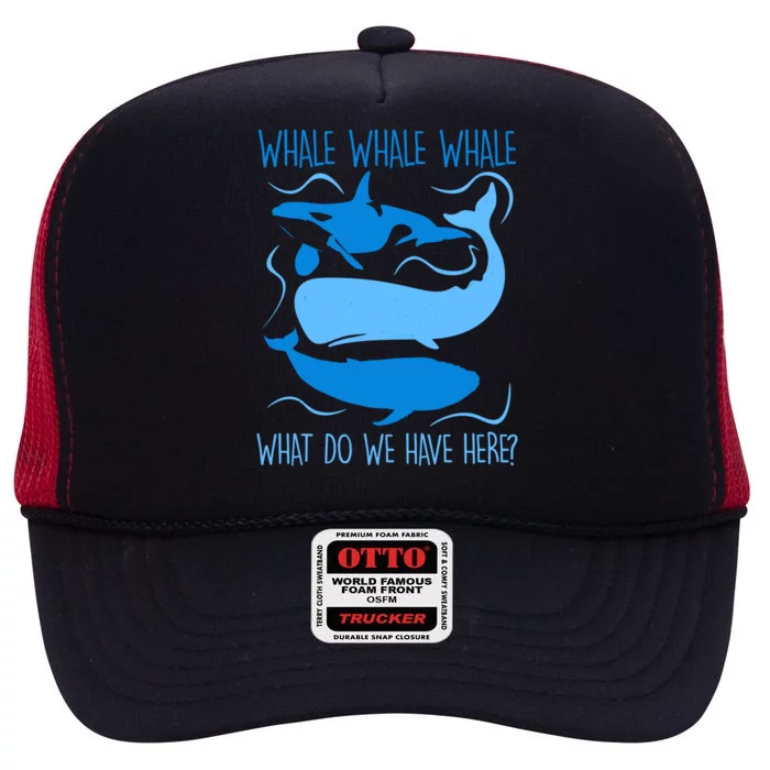 Funny Whale Whale Whale What Do We Have Here? High Crown Mesh Trucker Hat