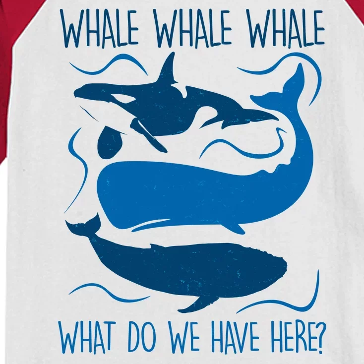 Funny Whale Whale Whale What Do We Have Here? Kids Colorblock Raglan Jersey