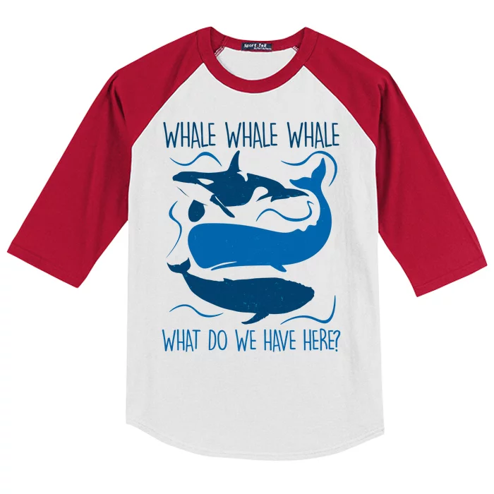 Funny Whale Whale Whale What Do We Have Here? Kids Colorblock Raglan Jersey