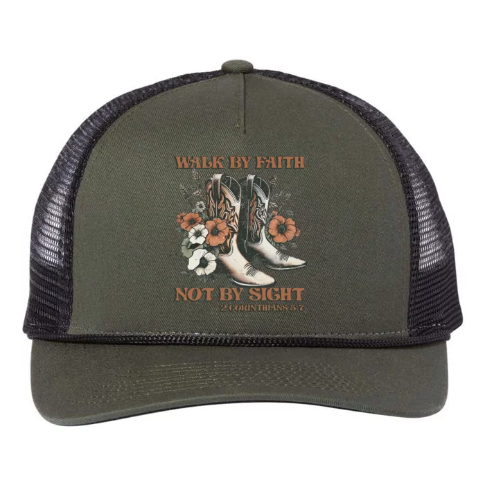 Faith We Walk By Faith Not By Sight Christian Retro Rope Trucker Hat Cap