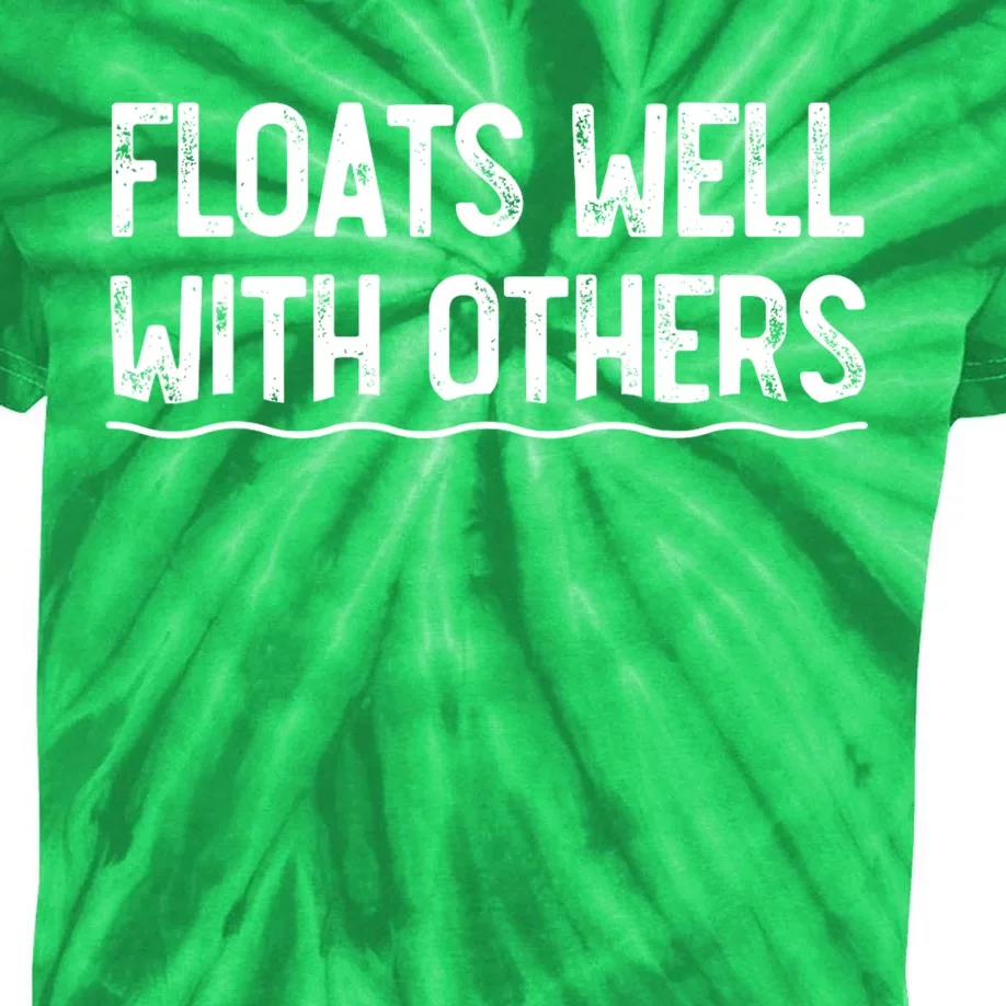 Floats Well With Others Funny Summer Joke Kids Tie-Dye T-Shirt