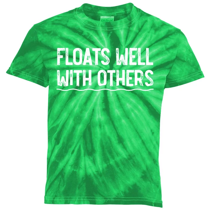 Floats Well With Others Funny Summer Joke Kids Tie-Dye T-Shirt