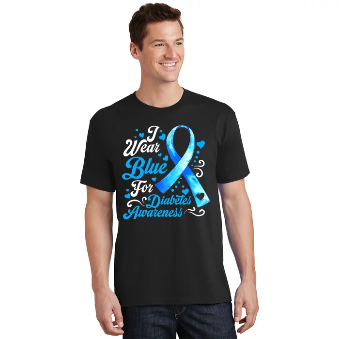 Funny We Wear Blue Ribbon Diabetes Awareness Gift T-Shirt