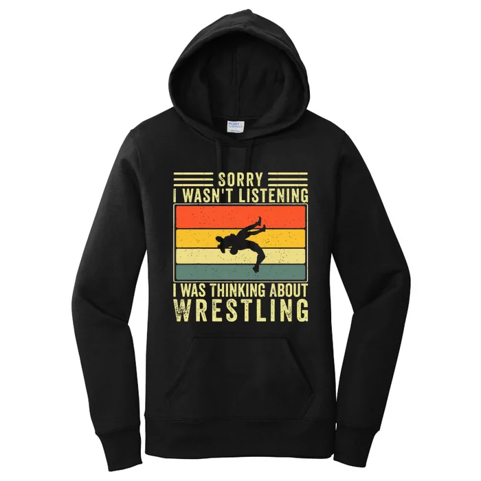 Funny Wrestling Wrestler Design Wrestle Women's Pullover Hoodie