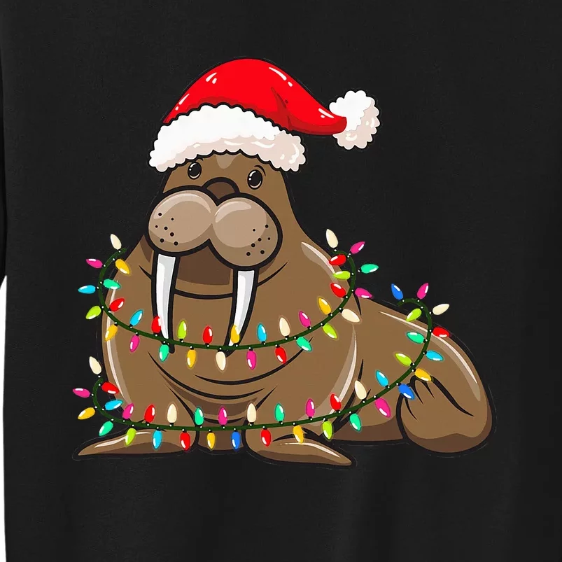 Festive Walrus with Christmas Lights Hat Perfect for Walrus Enthusiasts Sweatshirt