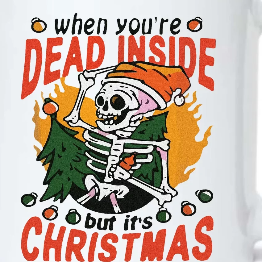 Funny When Your Dead Inside Christmas Dead Inside Skeleton Christmas Black Color Changing Mug