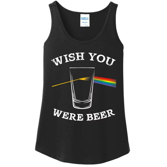 Funny Wish you Were Beer Beer Drinker Ladies Essential Tank