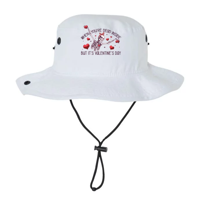 Funny When You're Dead Inside But It's Valentine's Day Heart Skeleton Legacy Cool Fit Booney Bucket Hat