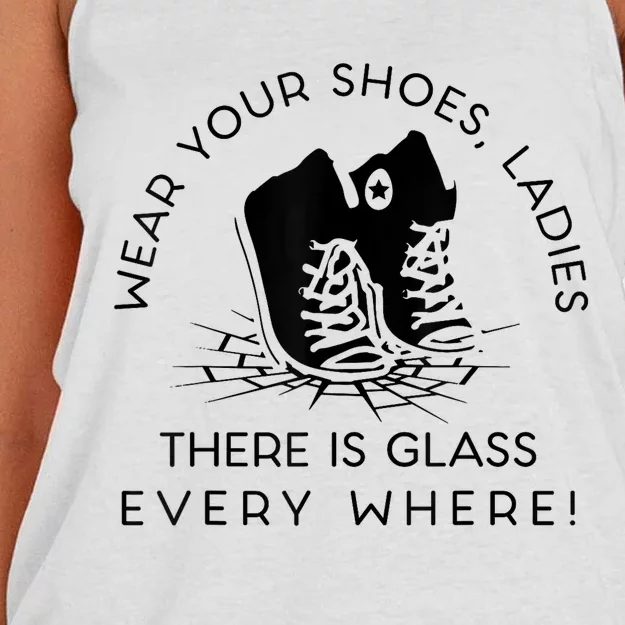 Funny Wear Your Shoes Kamala Harris For Women Glass Ceiling Fe Gift Women's Knotted Racerback Tank