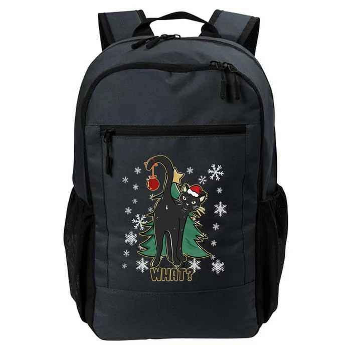 Funny Xmas Black Cat Christmas Lights Cat Lover Daily Commute Backpack