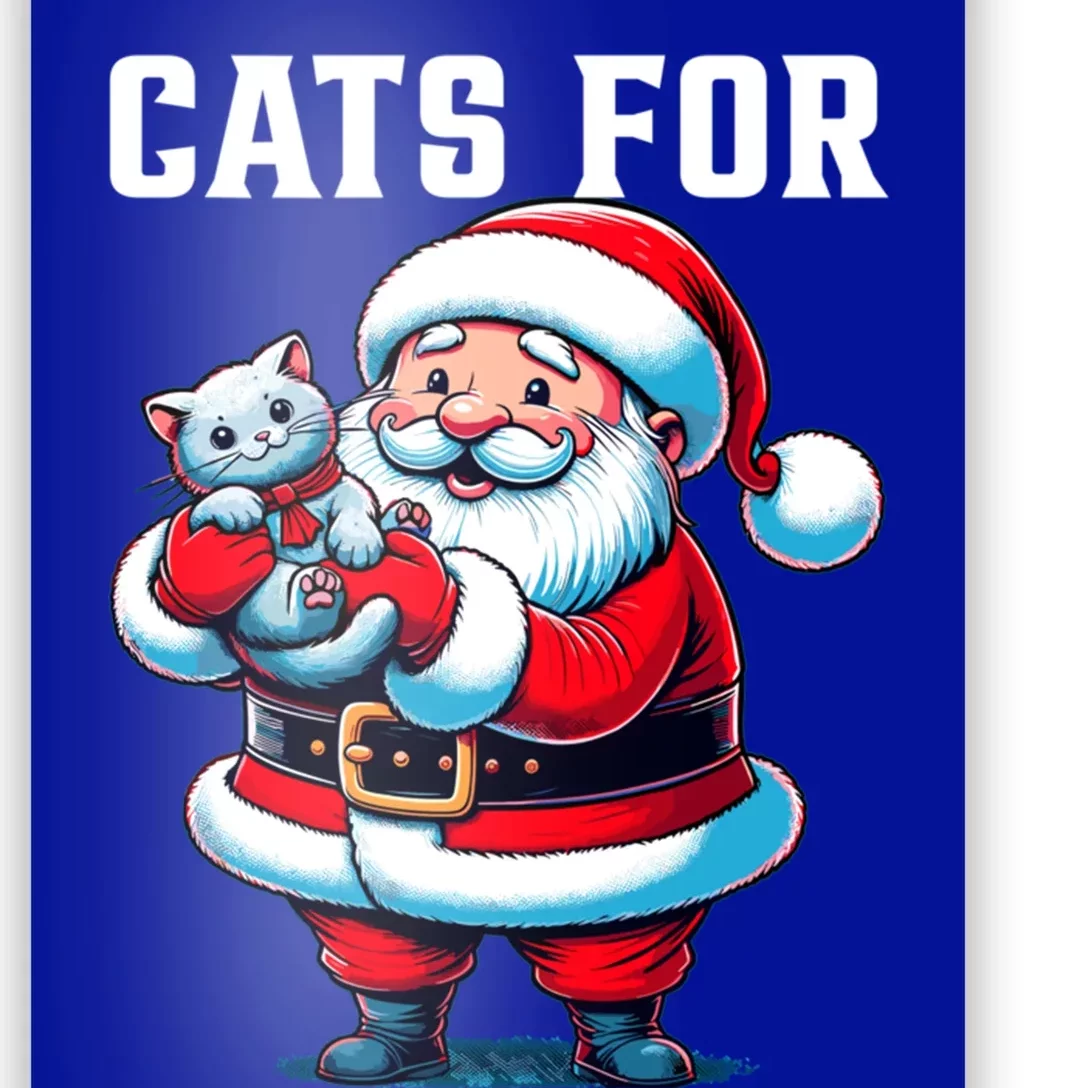 Funny Xmas Cats For Everybody Christmas Cat Santa Gift Poster