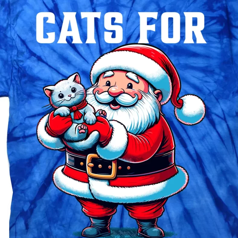 Funny Xmas Cats For Everybody Christmas Cat Santa Gift Tie-Dye T-Shirt