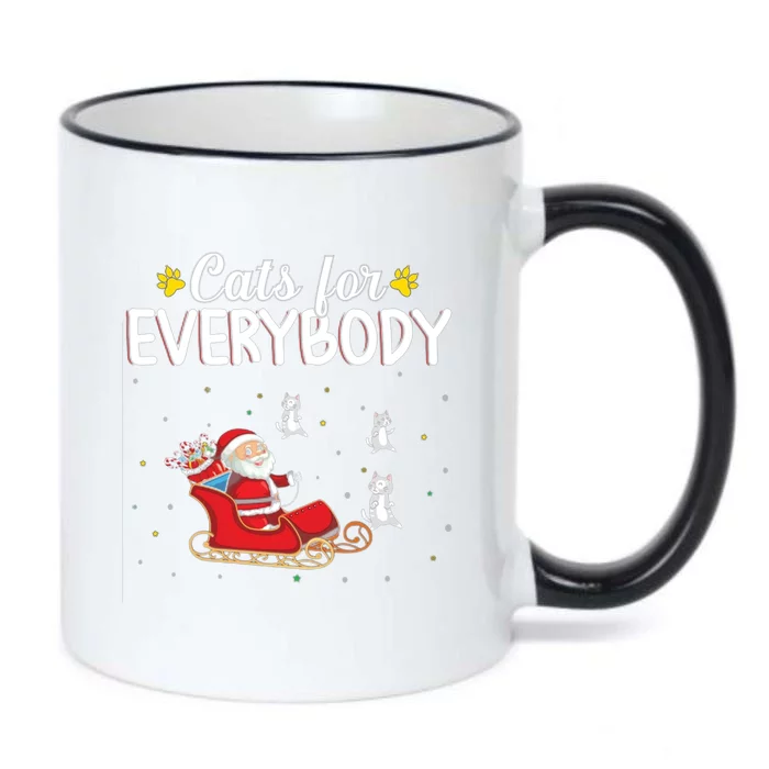 Funny Xmas Cats For Everybody Christmas Cat Gift Black Color Changing Mug