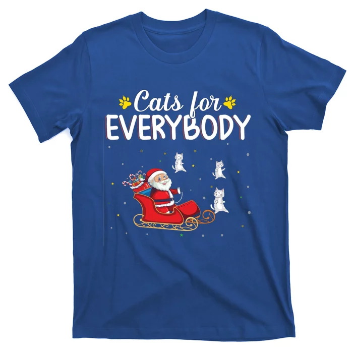 Funny Xmas Cats For Everybody Christmas Cat Gift T-Shirt