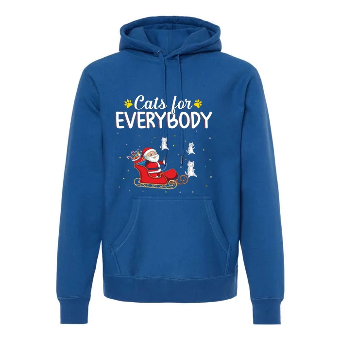 Funny Xmas Cats For Everybody Christmas Cat Gift Premium Hoodie