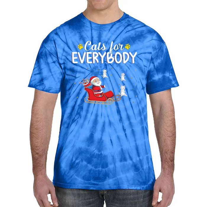 Funny Xmas Cats For Everybody Christmas Cat Gift Tie-Dye T-Shirt