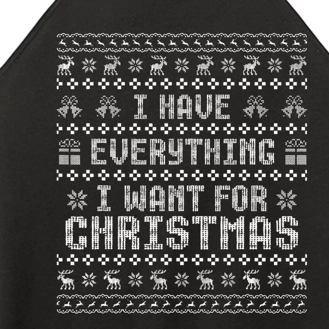 Funny Xmas Couples I Have Everything I Want For Christmas Women’s Perfect Tri Rocker Tank