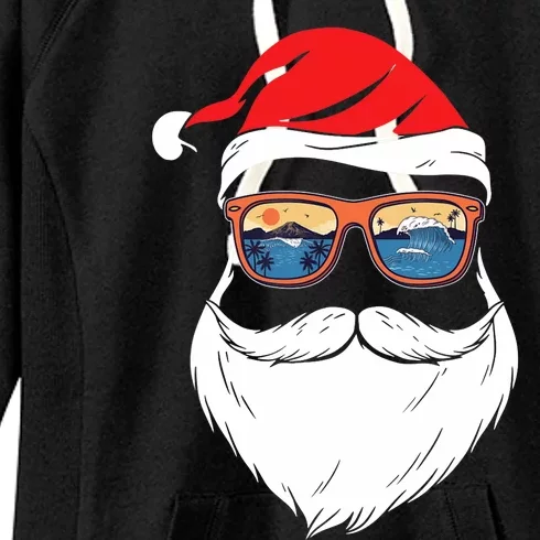 Funny XMAS Christmas in July Summer Santa Women's Fleece Hoodie