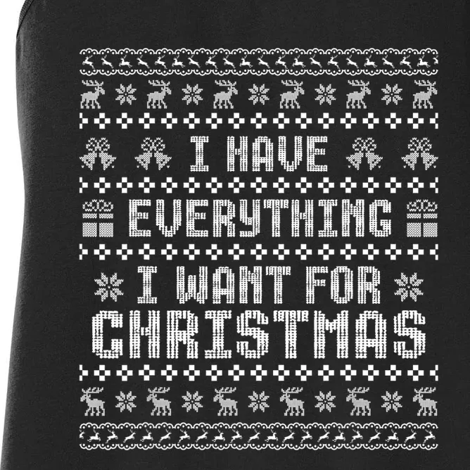 Funny Xmas Couples I Have Everything I Want For Christmas Women's Racerback Tank