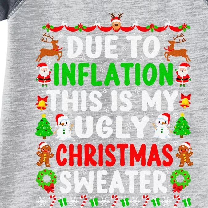 Funny Xmas Family Due To Inflation Ugly Christmas Sweaters Infant Baby Jersey Bodysuit