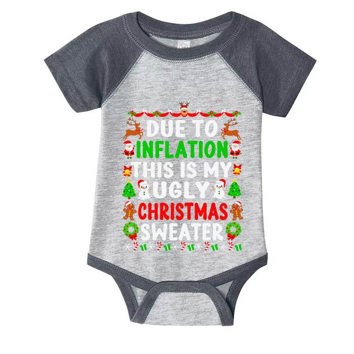 Funny Xmas Family Due To Inflation Ugly Christmas Sweaters Infant Baby Jersey Bodysuit