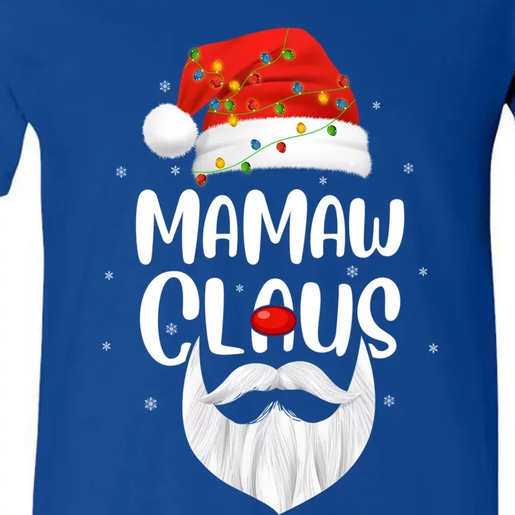 Funny Xmas Family Matching Mamaw Claus Santa Christmas Cute Gift V-Neck T-Shirt