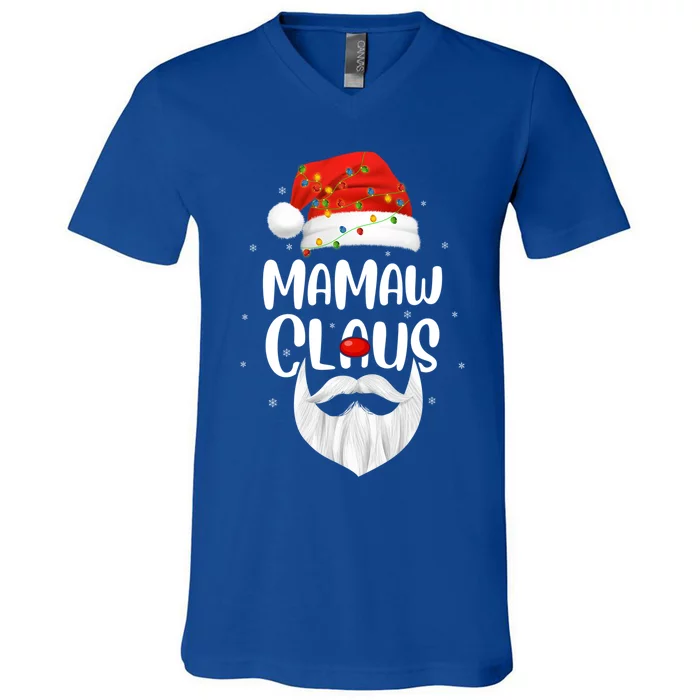 Funny Xmas Family Matching Mamaw Claus Santa Christmas Cute Gift V-Neck T-Shirt