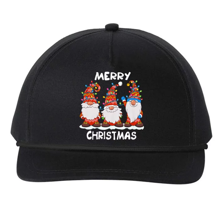 Funny Xmas Gnomes Merry Christmas Family Snapback Five-Panel Rope Hat