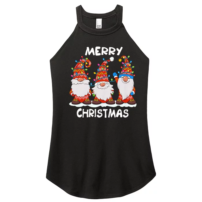 Funny Xmas Gnomes Merry Christmas Family Women’s Perfect Tri Rocker Tank