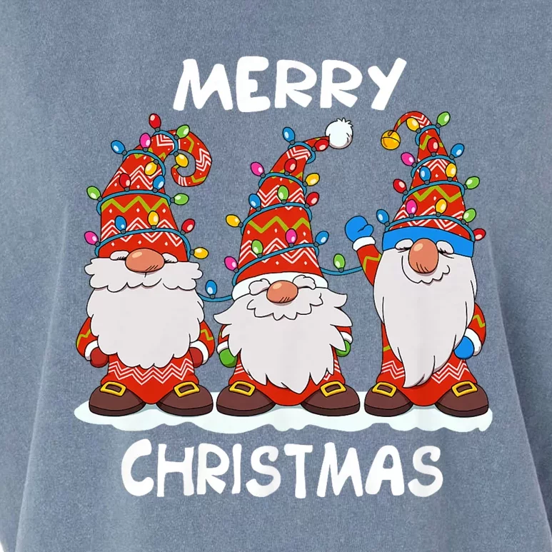 Funny Xmas Gnomes Merry Christmas Family Garment-Dyed Women's Muscle Tee