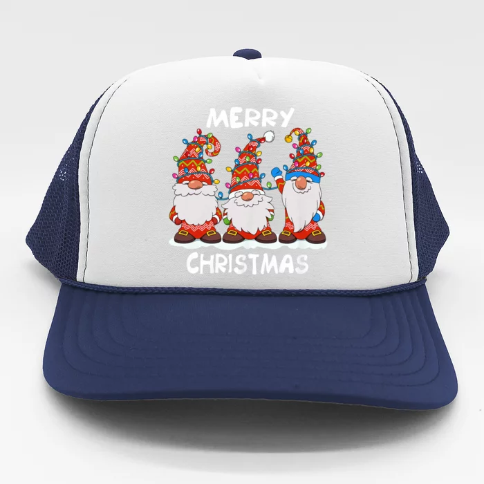 Funny Xmas Gnomes Merry Christmas Family Trucker Hat