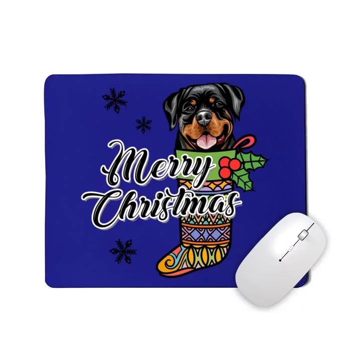 Funny Xmas Gift For Dog Lover Merry Christmas Rottweiler Gift Mousepad