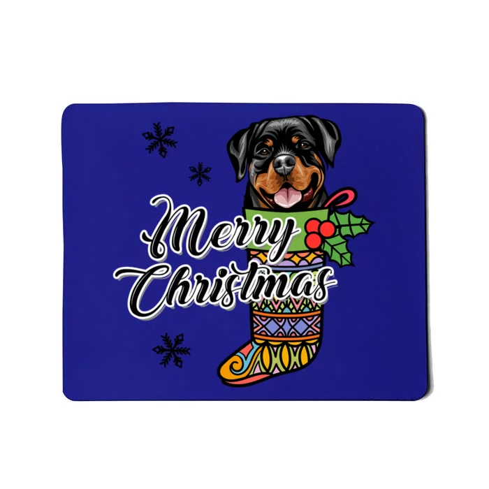 Funny Xmas Gift For Dog Lover Merry Christmas Rottweiler Gift Mousepad