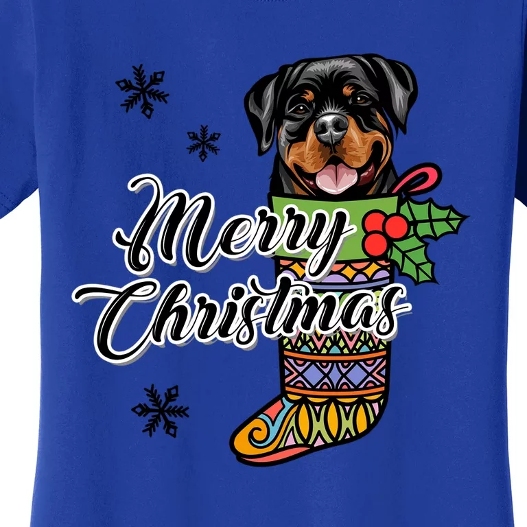 Funny Xmas Gift For Dog Lover Merry Christmas Rottweiler Gift Women's T-Shirt