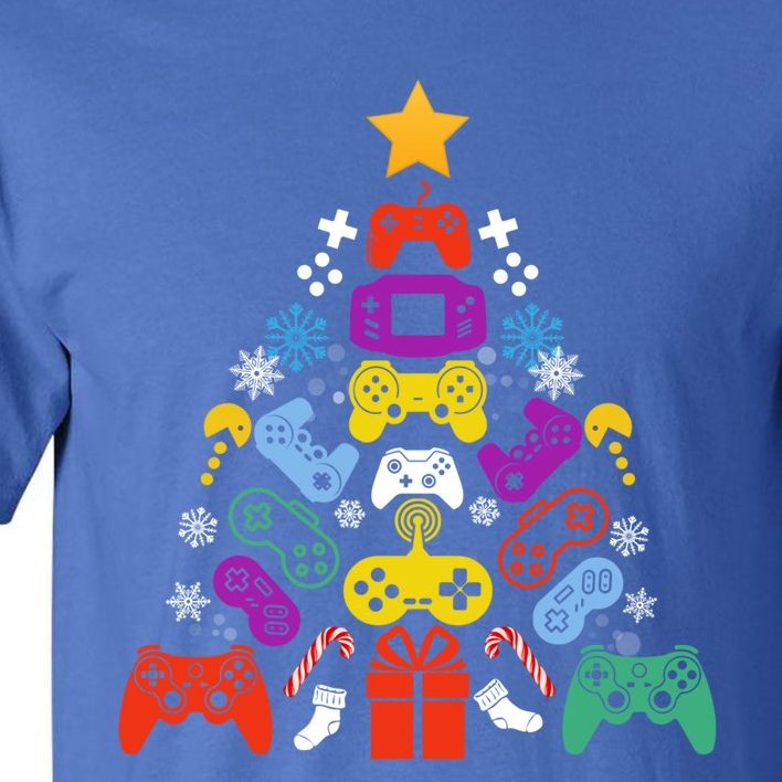 Funny Xmas Gamer Games Controllers Christmas Tree Boys Cool Gift Tall T-Shirt
